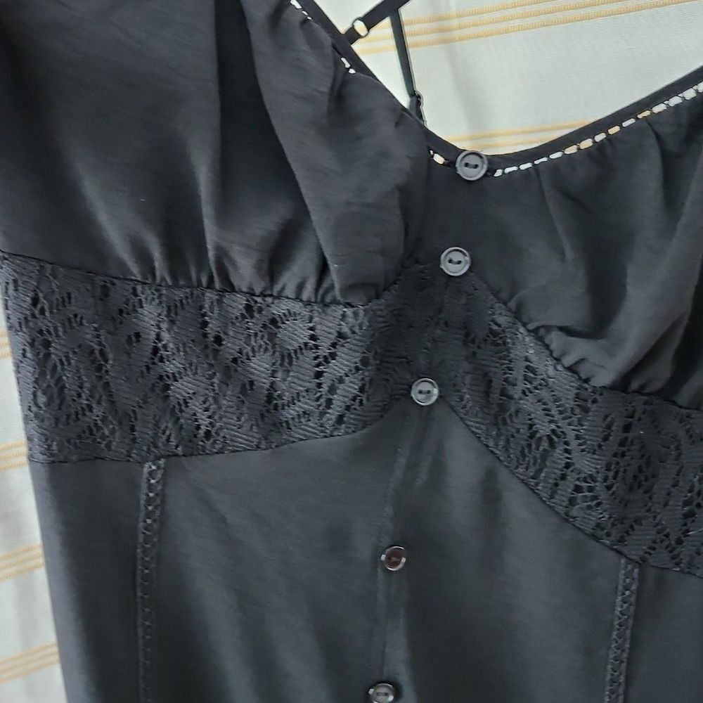 Black Lace Button-Down Dress - Picture 6 of 7